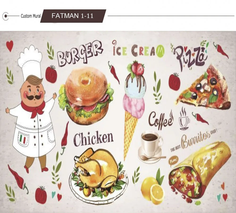 Us 1637 Custom Photo Wallpaper 3d Hamburger Restaurant Coffee Shop Tea House Fast Food Hot Pot Dining Room Mural Wallpaper In Wallpapers From Home