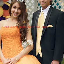 Черный, темно-серый, две пуговицы, на заказ, тонкий костюм жениха, Свадебный костюм для мужчин, свадебный смокинг(пиджак+ брюки+ жилет+ галстук