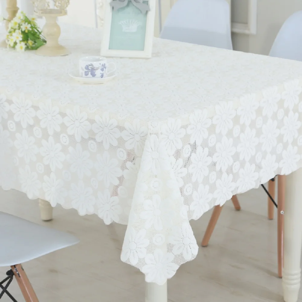 

RAYUAN Embroidered Foral Cutwork Tablecloths Rectangular Table Cover Table Cloth Wedding Party Home Decor Multi Size