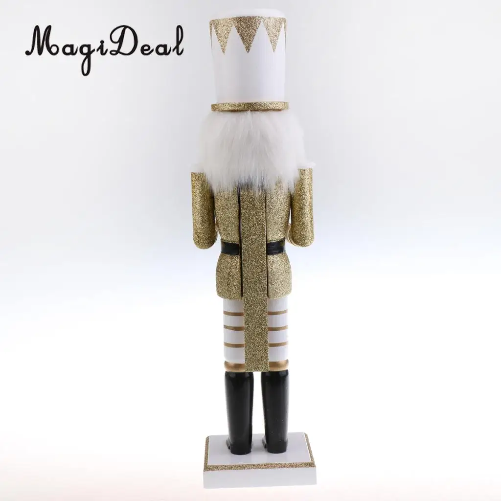 38CM Vintage Hand Painted Gold Glitter Drummer Nutcracker Christmas Decorative Ornament Handicraft