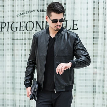 

10XL 8XL 6XL Men Leather Jacket Genuine Real Sheep Goat skin Brand Black Male Bomber Motorcycle Biker Man's Coat Autumn Spring