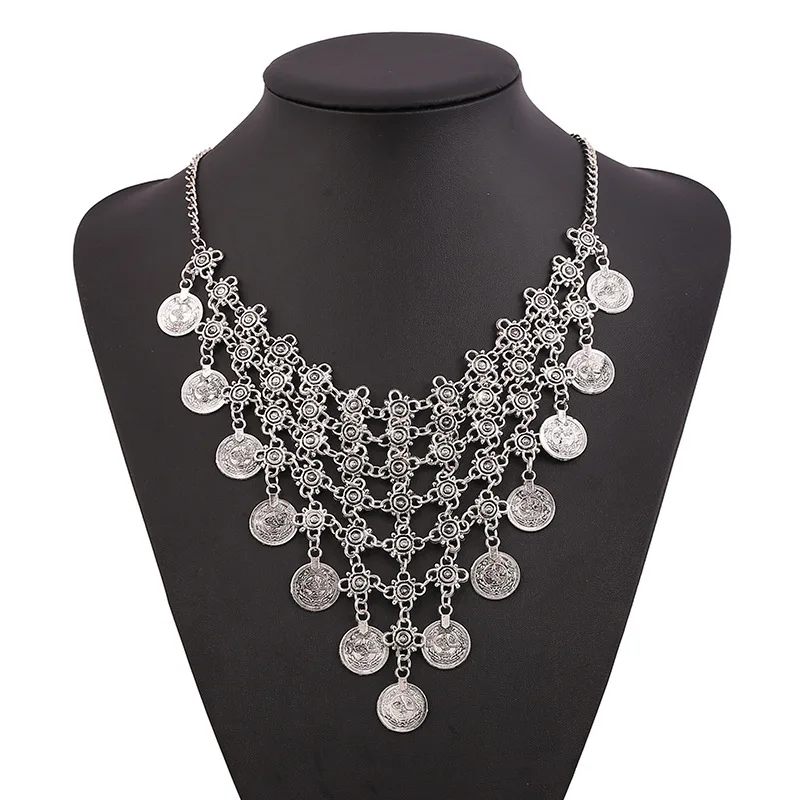 Factory Wholesale Vintage European And American Coins Tassel Necklace Sweater Chain Ossicular Explosion Of Foreign Trade J | Украшения и