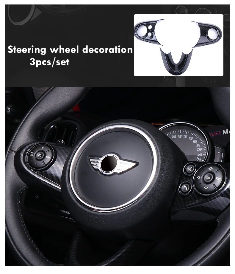 car carbon fiber abs steering wheel center accessories for mini cooper