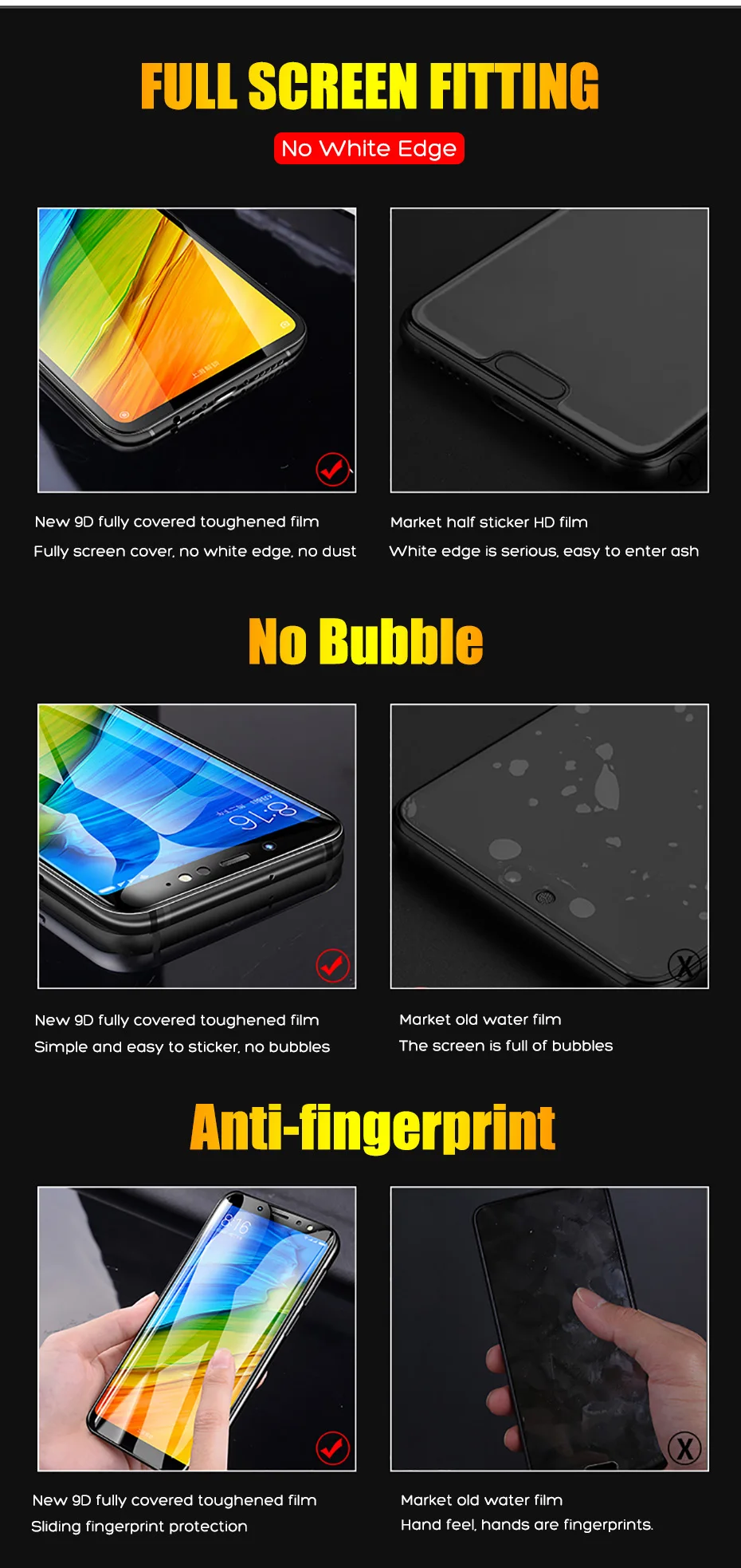 Mousemi Protective Glass For Xiaomi Redmi Note 5 Plus 5A Prime Pocophone F1 Screen Protectors 9D Glass For Xiaomi Redmi Note 5 (2)
