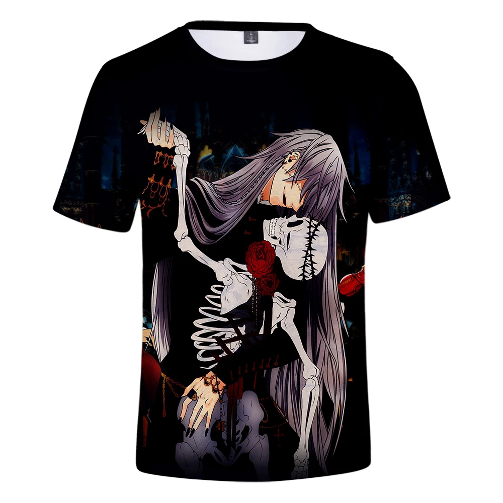 Мужская футболка Aikooki Black Butler 3D с круглым вырезом и коротким рукавом для студентов