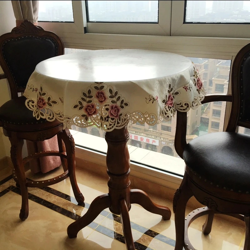 المطرزة الراقية جولة مفرش طاولة كبيرة جولة سماط طاولة شاي صغيرة مستديرة غطاء حصيرة