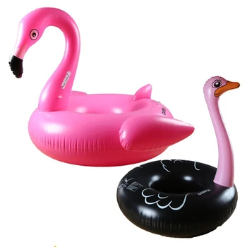 

Swimming Pool Type Giant Inflatable Flamingo Swimming Ring 140cm Inflatable Swim Tube Raft Summer Water Flamingo Toys Lifebuoy