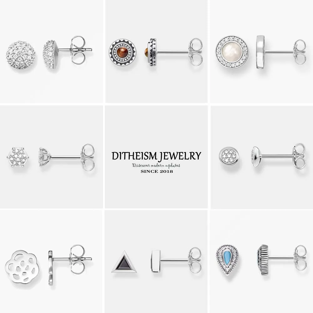 Круглый тигровый глаз серьги гвоздики, новые модные украшения мода 925 пробы серебро небольшой подарок для женщин мужчин Lover