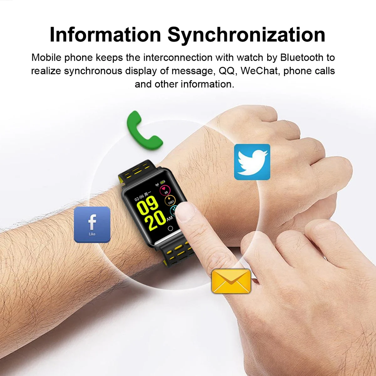 Diggro N88 Smart Watch IP68 Waterproof Color Screen Heart Rate Blood Pressure Monitor Replaceable Bracelet For Android IOS