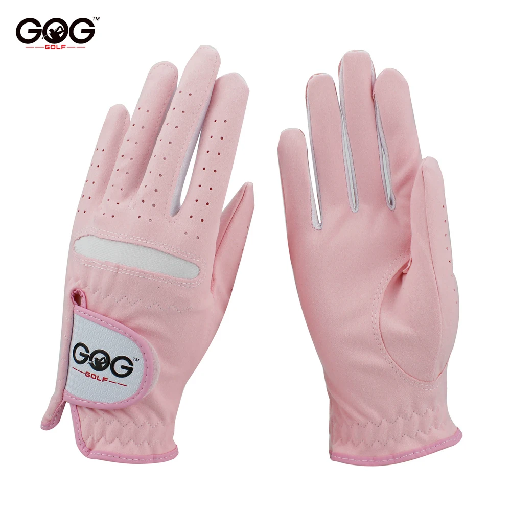 1 pair GOG GOLF GLOVES Professional Breathable Pink Soft Fabric For
