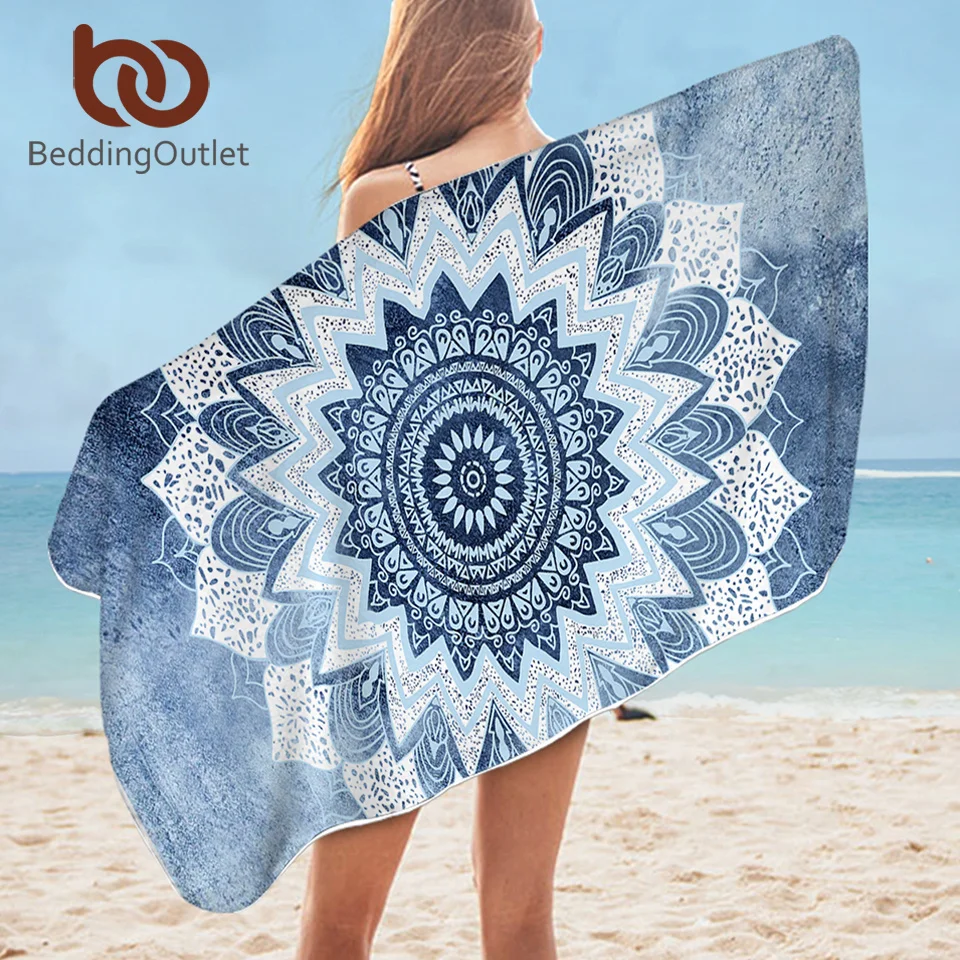 BeddingOutlet полотенце для ванной комнаты с мандалой цветочное искусственное