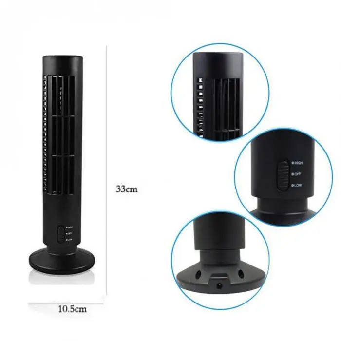 Fashion Useful Mini Portable USB Cooling Air Conditioner Purifier Tower Bladeless Desk Fan for Home Office Room HY99 AU09