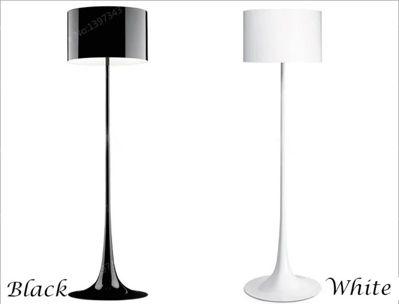 Dia.39cm H170cm белая/черная Современная кованая напольная железная лампа для гостиной, настольная лампа, алюминиевый светодиодный светильник для офиса, спальни, дома, FL-11