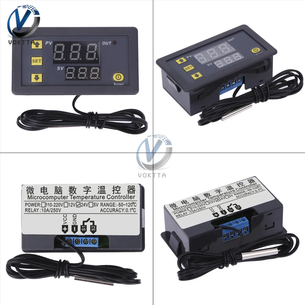 Светодиодный инкубатор с цифровым дисплеем W3230 DC 12V 24V 20A AC 110 220V регулятор