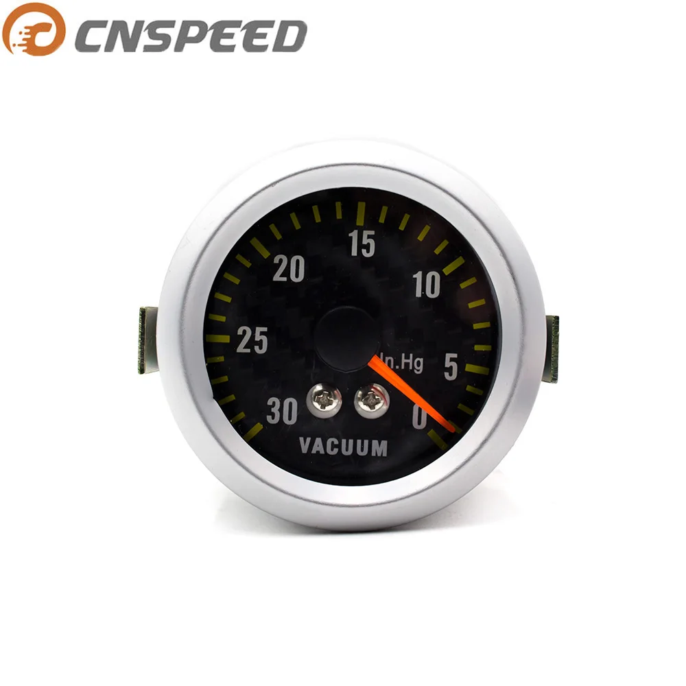 

CNSPEED 2"52mm 12V Auto Vacuum Gauge 0-30In.Hg Universal Carbon Fiber Face Car Vacuum Meter White Light YC100033