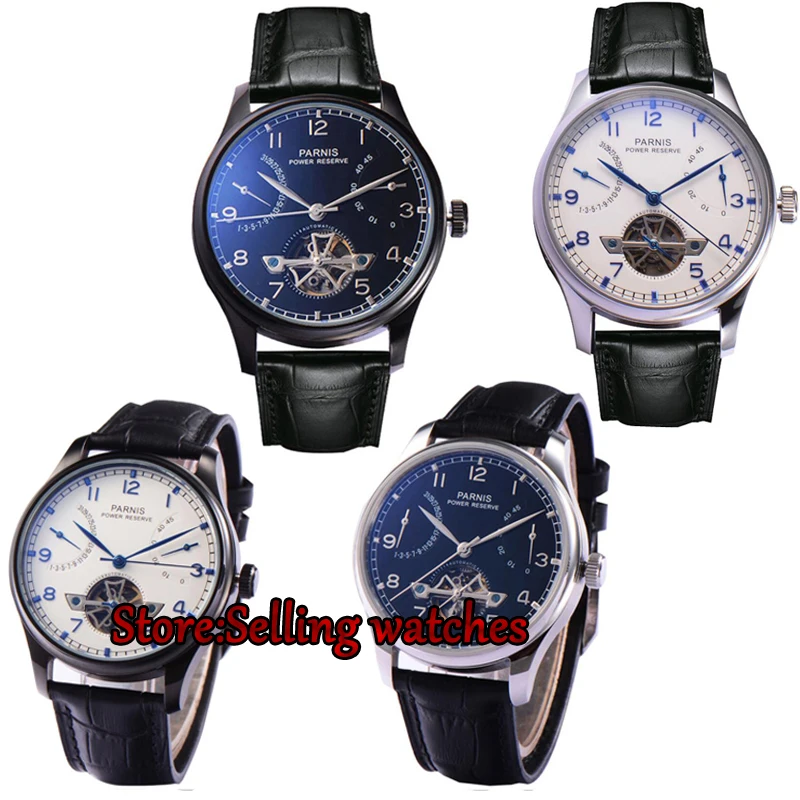 

Parnis watch 43mm power reserve date Sea Gull Automatic Self-Wind Men's watch