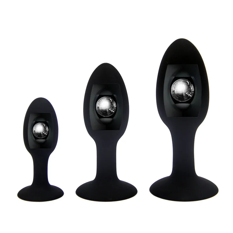 Small Medium Large Anal Sex Toys Built-in Bouncy Metal Ball Plug Massage Butt With Suction Cup for Women And Men | Красота и здоровье