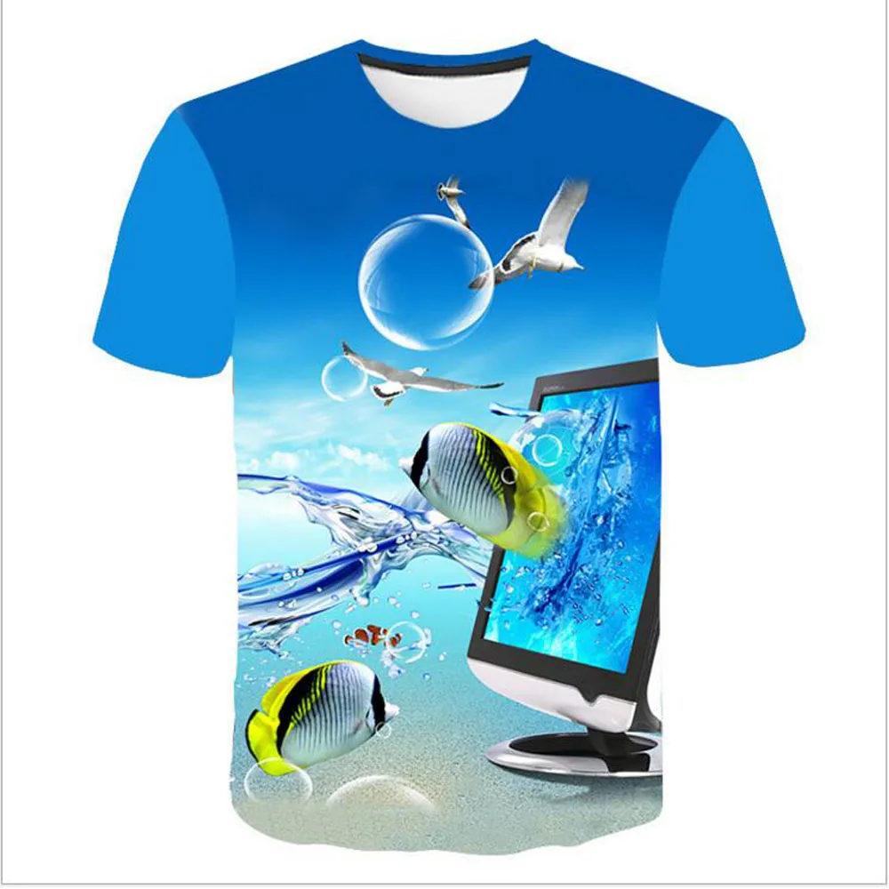 

Fish 3d T Shirt Men Hip Hop Tshirt Fisherman Tropical Print T-shirt Funny T Shirts Summer Fishinger Animal Mens Clothing