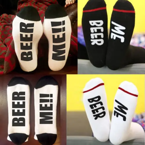 Носки зимние унисекс с надписью Beer Me теплые шерстяные мягкие хлопковые забавным