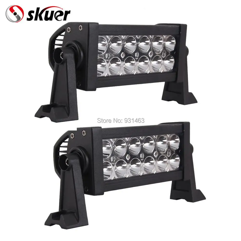 

skuer Led Light Bar 7''36W spot beam offroad light bar IP 67 waterproof for Off-road vehicle ATV SUV 4WD Jeep Boat-Black