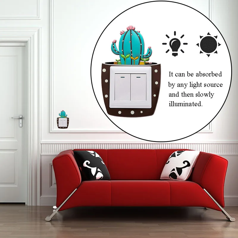 3 muur stickers Cactus