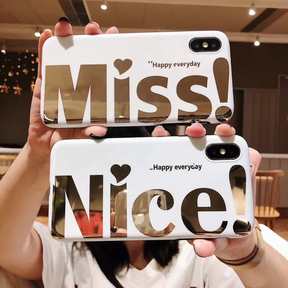 Gilding Simple Individual Word Soft Silicone Of TPU Cover For iPhone XR XS MAx Plain Color Bottom case 6 6S 7 8 Plus |