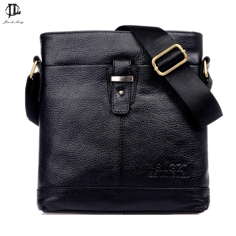 

New Vintage Litchi Grain Genuine Leather Vertical Men Crossbody Shoulder Sling Bags Business Handle Messenger Bag Zipper Pack