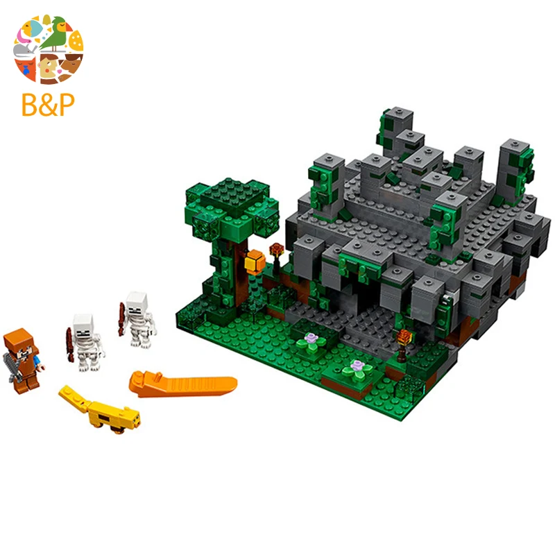 

21132 604pcs My worlds Series The Jungle Temple Model Building Block Brick Set Toys For Children 10623 Gift