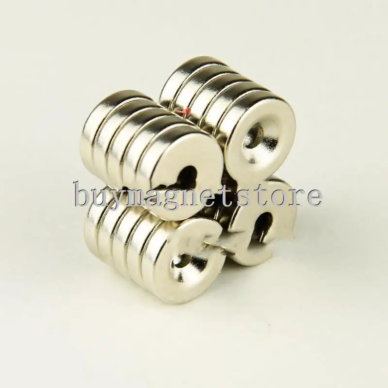 12*3 20pcs Strong Ring Counter Sunk Magnets 12 mm x 3 Hole Rare Earth Neodymium magnets | Обустройство дома