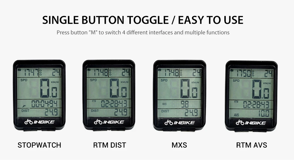 INBIKE непромокаемый Велосипедный компьютер Спидометр измеряемая температура Секундомер Велосипедный компьютер легкий