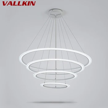 

Modern LED Simple Pendant Lights Lamp For Dining Room DIY Circle Acrylic Lustre Pendant Light Pendant Hanging Ceiling Fixtures