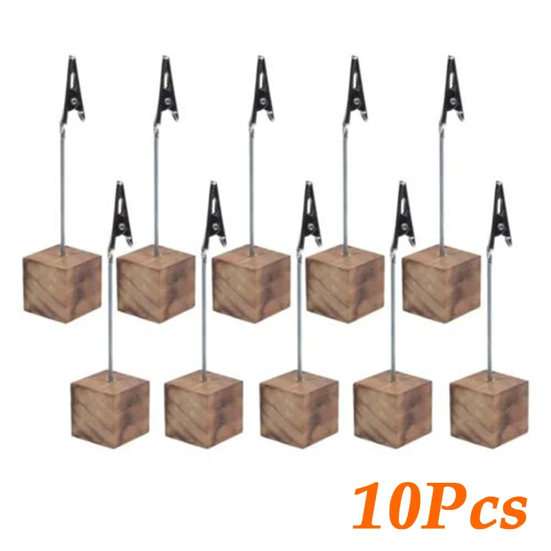 

10x Cube Stand Alligator Wire Desk Card Note Picture Memo Photo Clip Holder