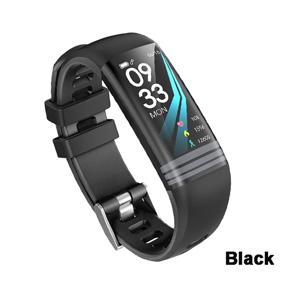 black Умный Браслет Robotsky G26, цветной экран, IP67, водонепроницаемый, пульсометр, кровяное давление, кислород, фитнес-трекер, мульти спортивный режим, ремешок - Цвет: black