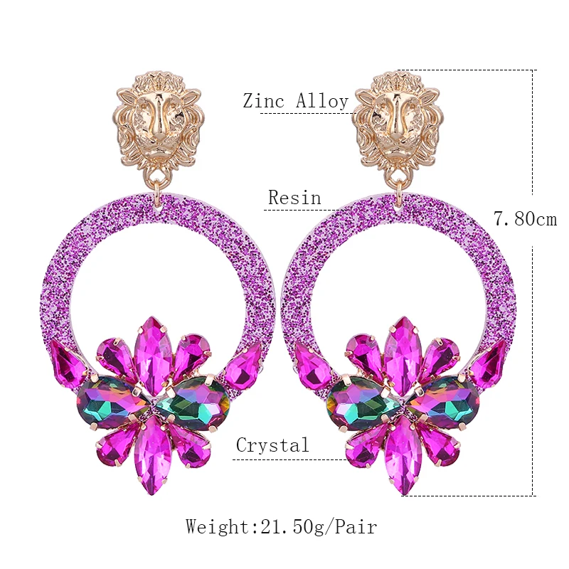Earrings for woman pendients weddings Champagne Rose Size