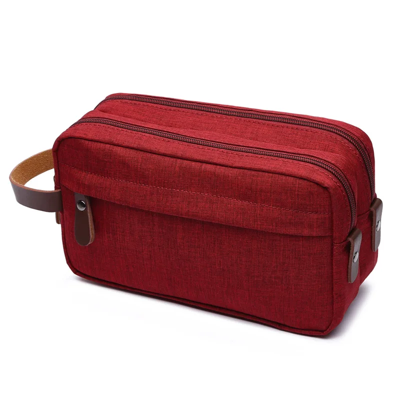 Двухслойная косметическая сумка на молнии для мужчин и женщин, переносная сумка для путешествий, набор для макияжа, хранение туалетных принадлежностей, сумки - Цвет: red