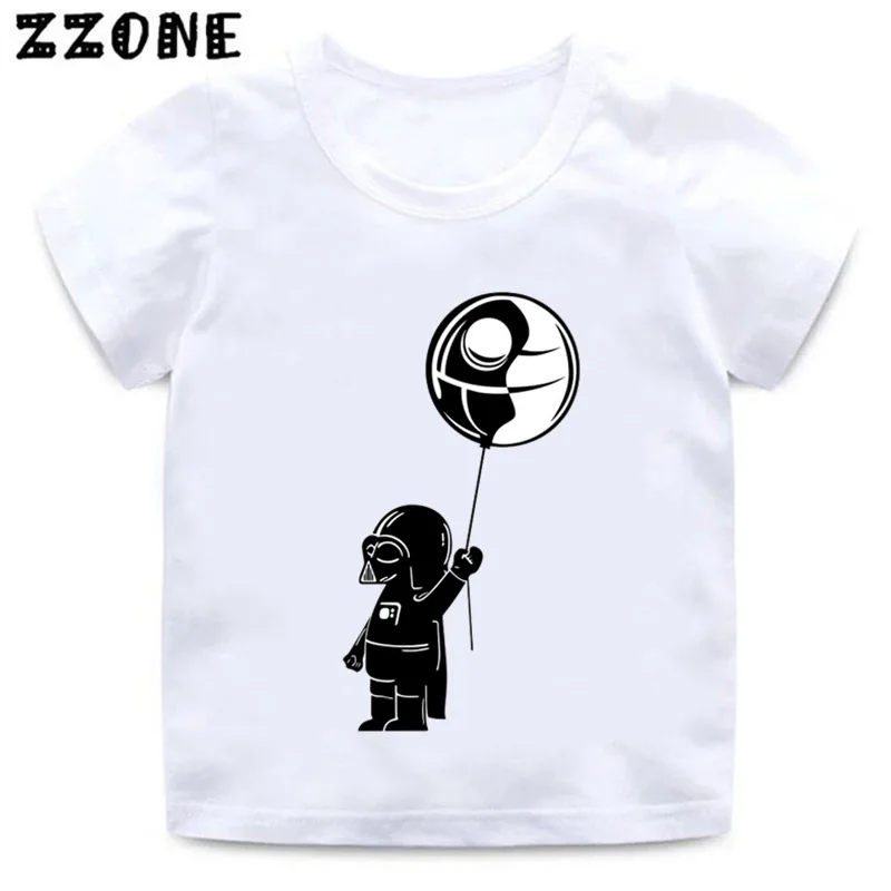 Футболка с рисунком Дарта Вейдера из «Звездных войн» для мальчиков и девочек детская забавная одежда с дизайном дартворкса Летняя Повседневная футболка для малышей HKP5514