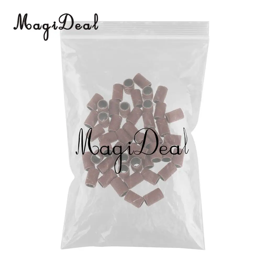 MagiDeal 50pcs 180' Sanding Bands Replacement Electric Nail Drill File Bits Suitable for manicure as well as pedicure