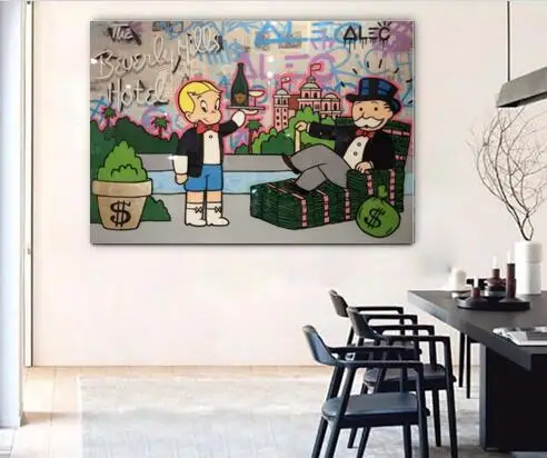 Поп Arti картина маслом граффити деньги Art народного искусства плакатов ручная роспись без рамки B01