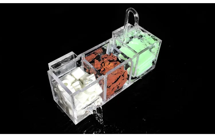 Аквариум Mutifunctional внешний фильтр коробка аквариум фильтр коробка без водяного насоса увеличение кислорода фильтр для воды акрил FA016