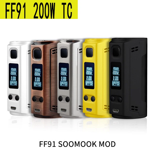 

Original FF91 SOOMOOK 200W TC box mod electronic cigarette vapor with OLED screen support 18650 Battery vape mod