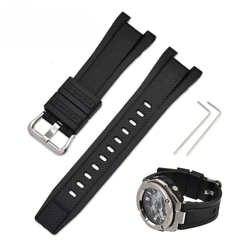Ремешок для часов, ремешок с пряжкой, регулируемый резиновый браслет, наручные часы, Сменные аксессуары для GST-W300/GST-S110/GST-W110
