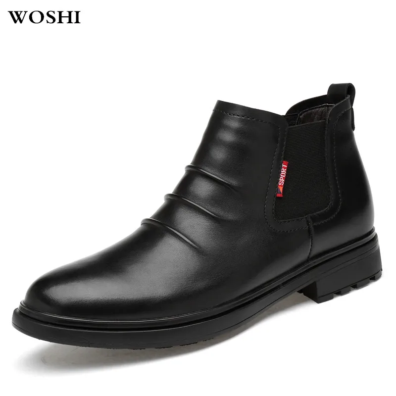 

Men Boots Warm Plush Mens Winter boots casual Fashion Men Snow Boots Zipper Male Ankle Boots fur Cotton Inside Men Shoes k4
