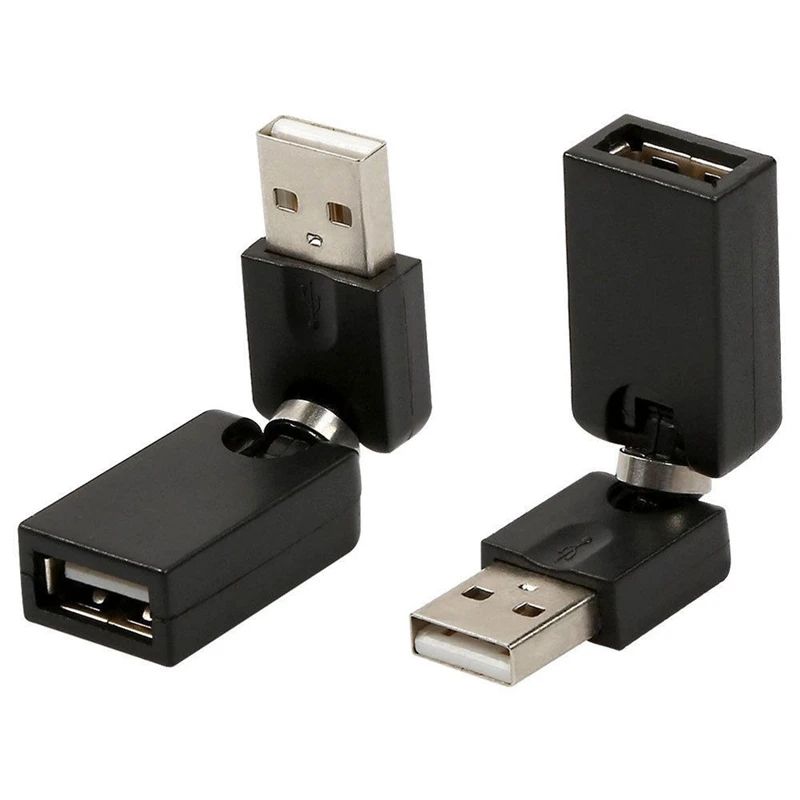360 degree Rotating Swivel USB 2.0 Male to Female Adapter Converter Connector 2PCS | Компьютеры и офис