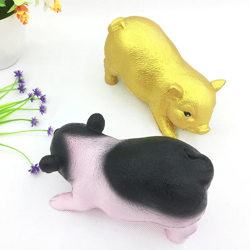2019 Новый антистресс мягкими медленный отскок моделирования свинья PU декомпрессии игрушечной модели животных милые Lucky Малый золото