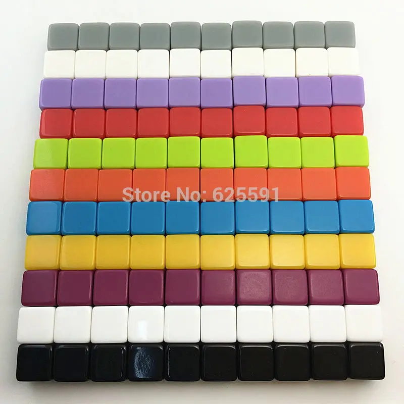 

High Quality 10pcs 16mm d6 resin colored blanks dice for engarved or printed oem game square corners standard size