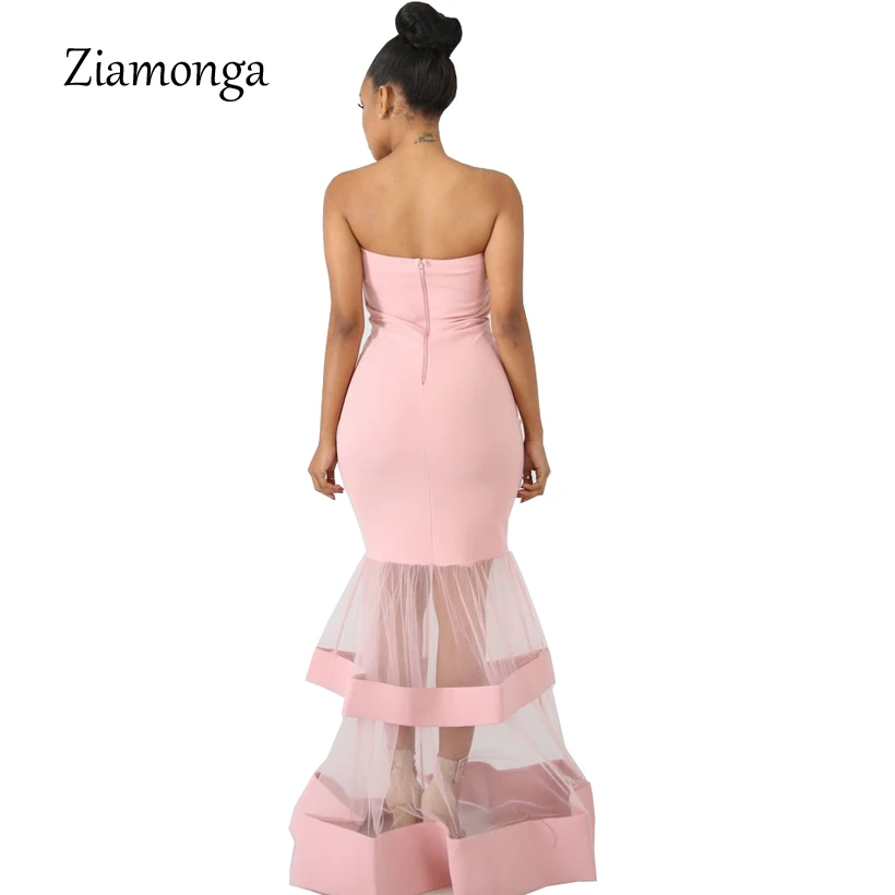 Ziamonga Vestido Longo Robe Femme Ete сексуальное длинное платье макси с открытыми плечами пляжное летнее женское Сетчатое Клубное вечернее платье