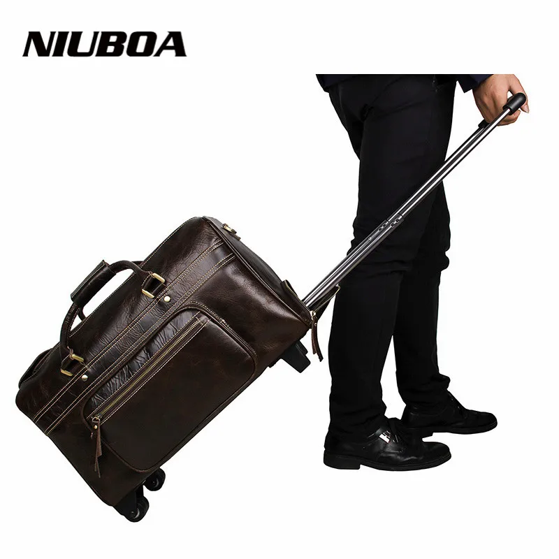 Buy Genuine Leather Men Bags Natural Cowhide Travel