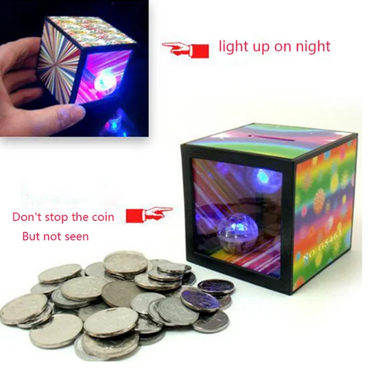 Забавные гаджеты мигающей подсветкой Magic Box Копилка закрыть фокус денежный ящик