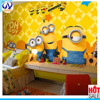 

2018 3D small yellow wall paper children room bedroom Seamless mural nursery school corridorDZAS-CX lovely cartoon mural