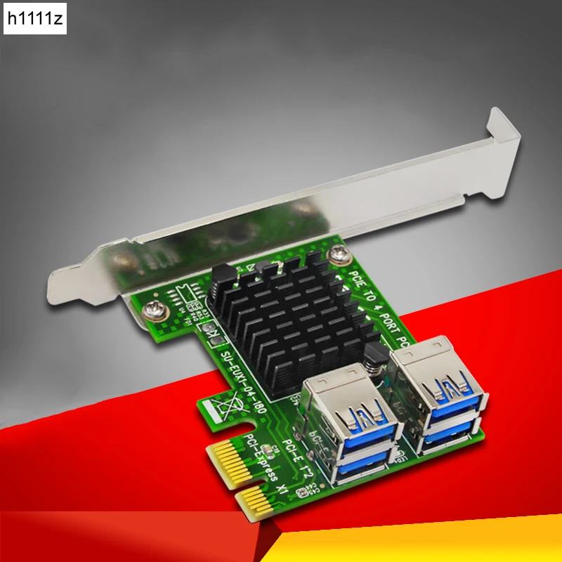 PCIE 1 до 4 USB3.0 PCI Express Riser Card Внешний E слот адаптер конвертер PCIe порт мультипликатор